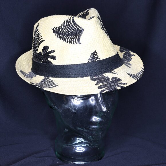 Other - Tropical Noir Straw Fedora 🌿